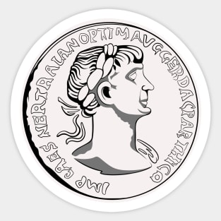 Ancient Coin Trajan Sticker